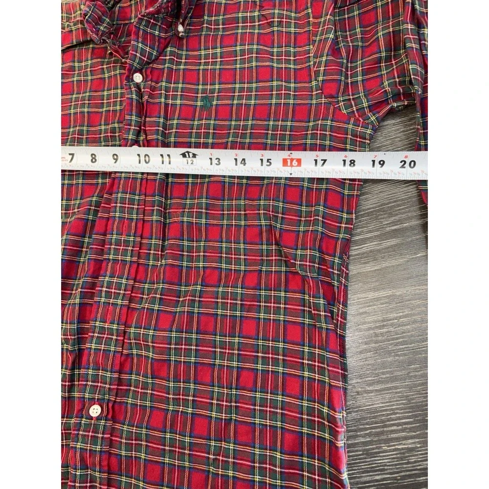 Vintage Polo Ralph Lauren Mens Western‎  Shirt Red Sz L Flannel Plaid
